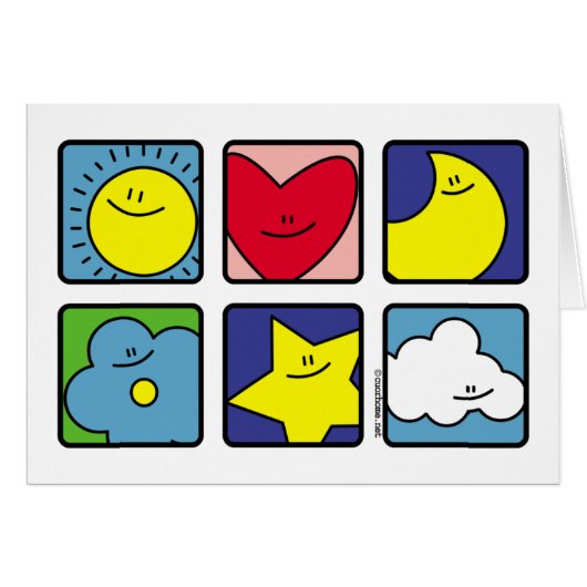 Sun moon flower heart star cloud card (Front Horizontal)