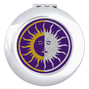 SUN & MOON - gold & silver Compact Mirror
