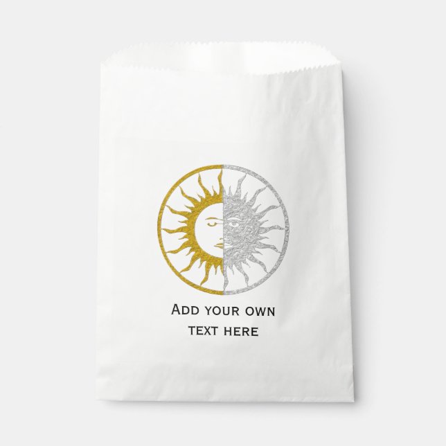 SUN & MOON gold silver + your background Favor Bag (Front)