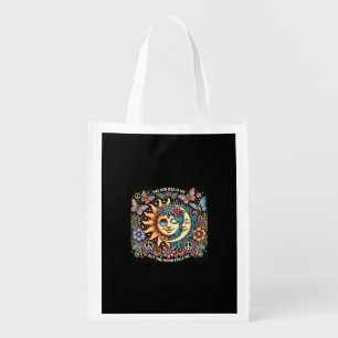 Sun Moon Heals Feels Boho Reusable Grocery Bag