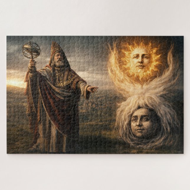 Sun, Moon, Hermes Trismegistus Astrology  Jigsaw Puzzle (Horizontal)