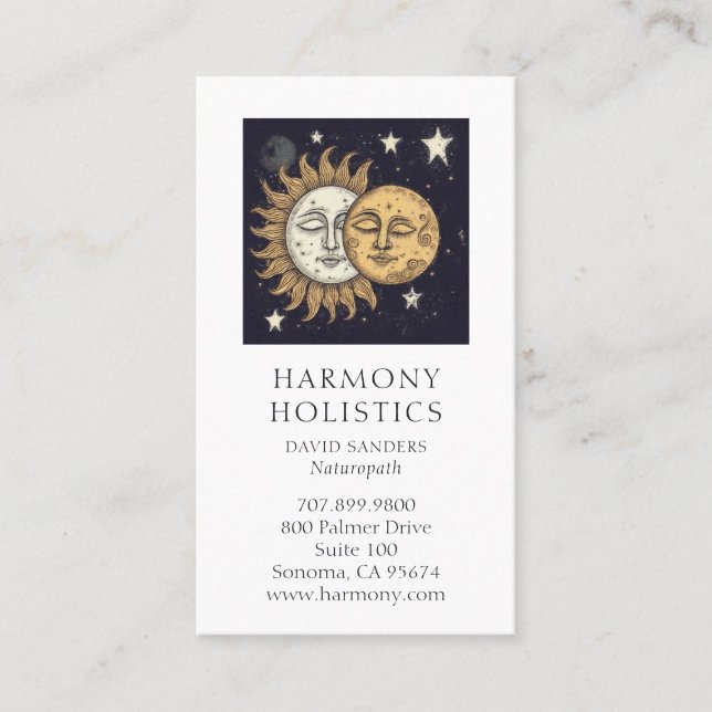 Sun Moon Holistic Health Business Card (Front)