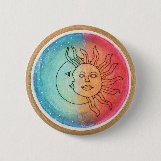 Sun & Moon in love Button