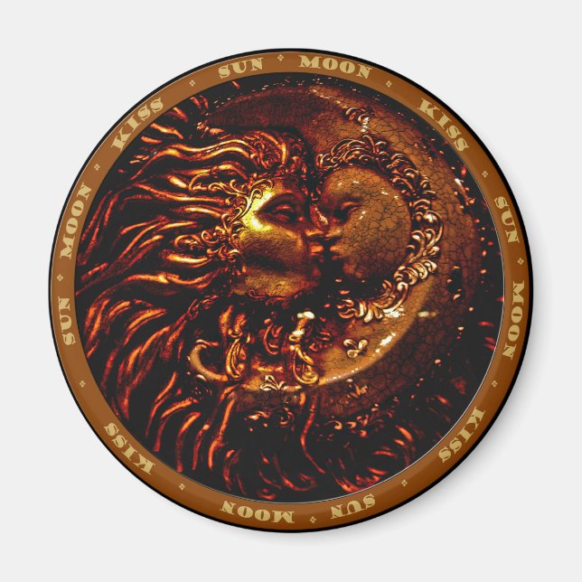 Sun,Moon,Kiss Gifts Magnet (Front)