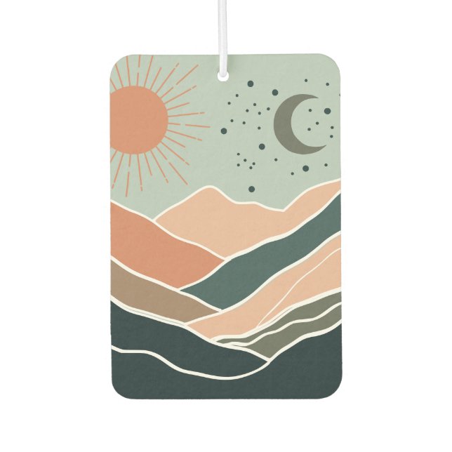 Sun & Moon Mountains Air Freshener (Front)