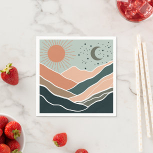 Sun & Moon Mountains Napkins