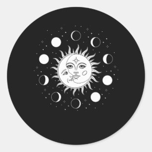 Sun Moon Occult Classic Round Sticker