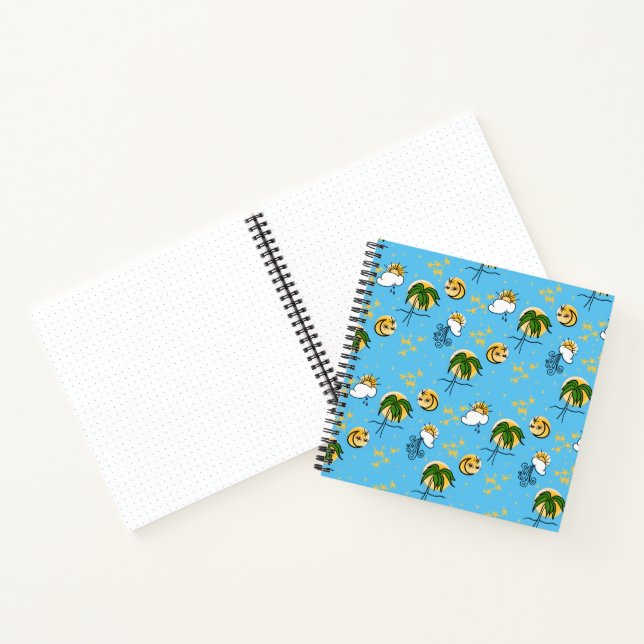 Sun Moon Palm Tattoo Turquoise Sketchbook Journal (Inside)