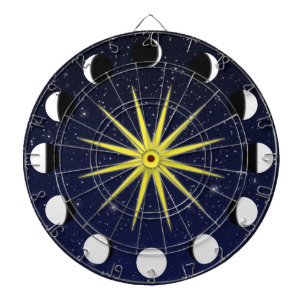 Sun, Moon Phases & Stars Dart Board