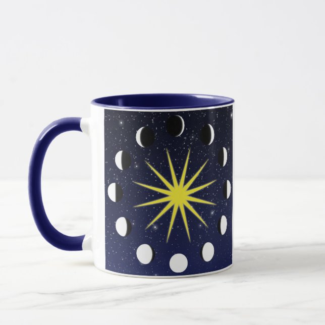 Sun, Moon Phases & Stars Mug (Left)