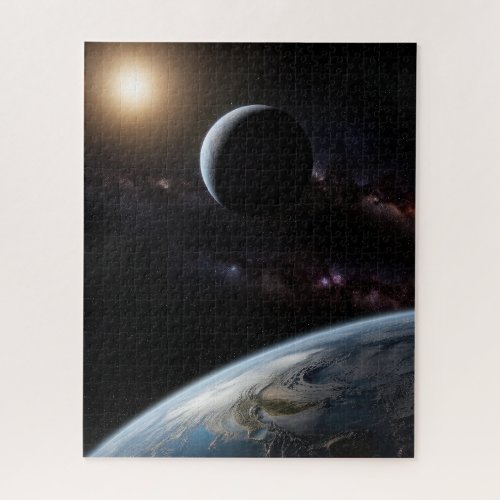 Sun moon planet in alignment jigsaw puzzle