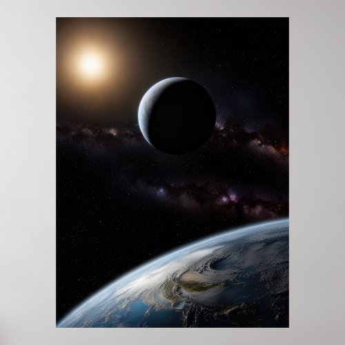 Sun moon planet in alignment poster