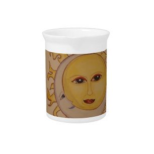 Sun Moon Porcelain Pitcher