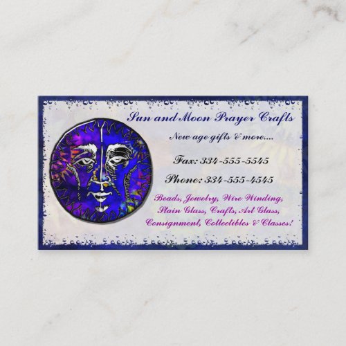 Sun Moon Prayer New Age METAPHYSICAL SHOP TRADING Business Card