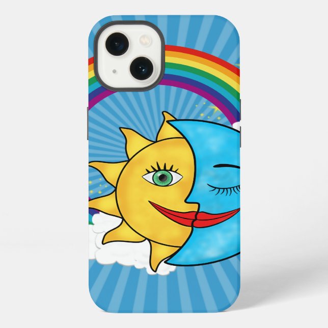 Sun Moon Rainboow Celestial theme Iphone Case (Back)