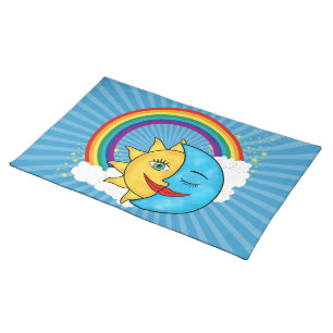 Sun Moon Rainbow Stars Cloth Placemat