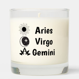 Sun Moon Rising Zodiac Astrology Witchy Mystical Scented Candle