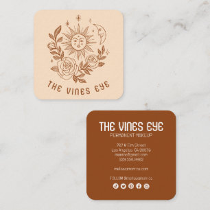 Sun Moon & Roses Magical Boho CUSTOM Social Media Square Business Card