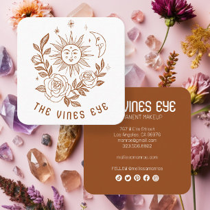Sun Moon & Roses Magical Boho CUSTOM Social Media Square Business Card