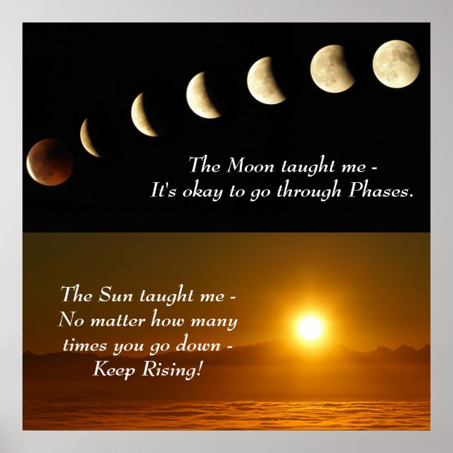 Sun Moon Spiritual Inspirational Quote Poster (Front)