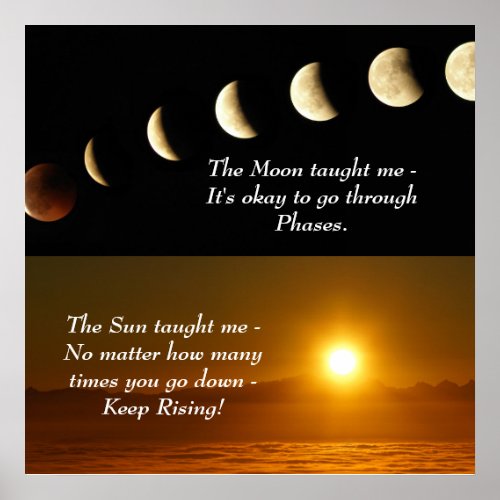 Sun Moon Spiritual Inspirational Quote Poster