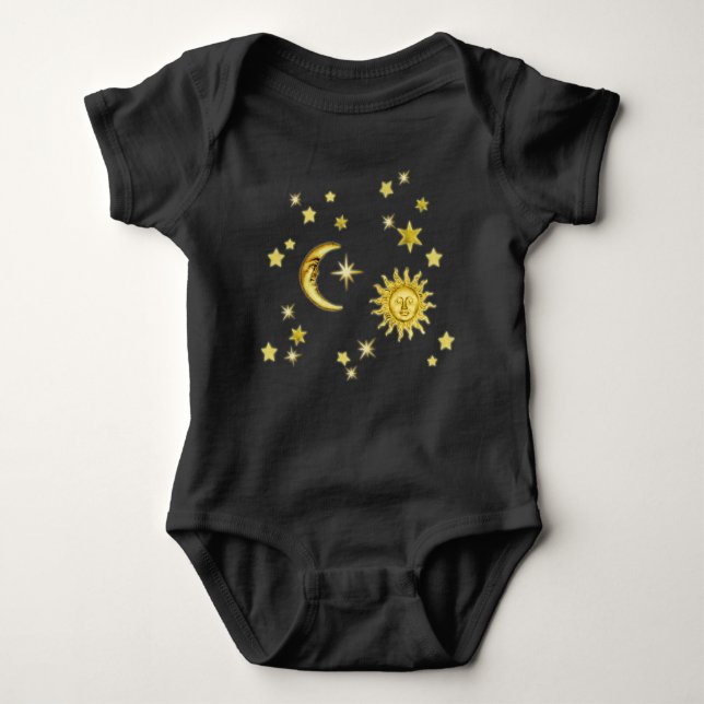 Sun, Moon & Stars Baby Bodysuit (Front)