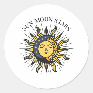 Sun Moon Stars Classic Round Sticker
