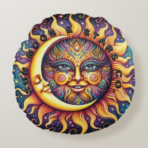 Sun, Moon & Stars Co. Round Pillow