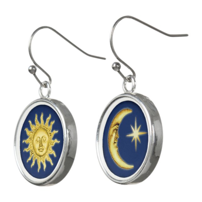 Sun, Moon & Stars Earrings (Angled)