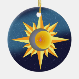 SUN MOON STARS FUSION ABSTRACT CERAMIC ORNAMENT