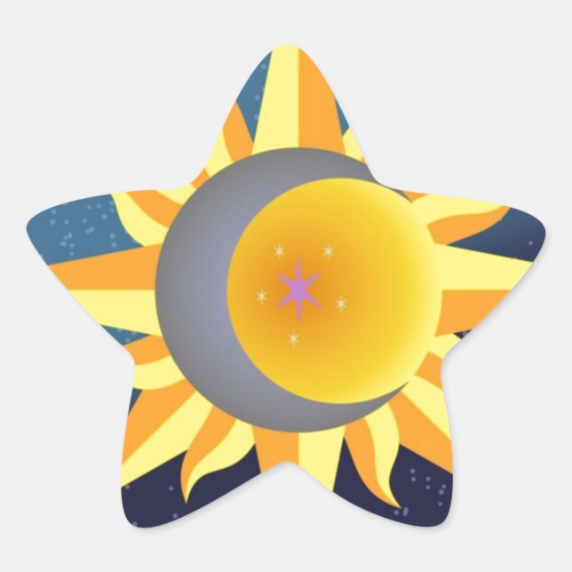 SUN MOON STARS FUSION ABSTRACT STAR STICKER (Front)