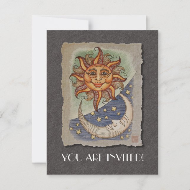 Sun Moon & Stars Invitation (Front)