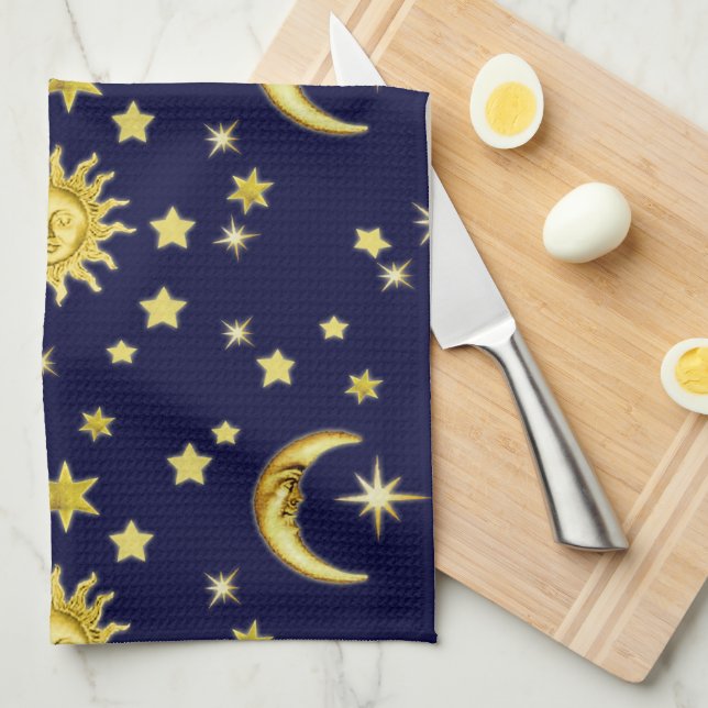 Sun, Moon & Stars 🌞🌛⭐ Kitchen Towel (Quarter Fold)