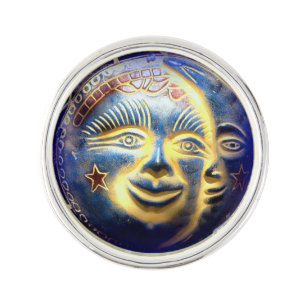 sun moon stars lapel pin
