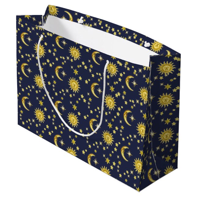 Sun, Moon & Stars Large Gift Bag (Back Angled)