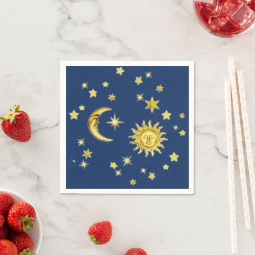 Sun Moon  Stars  Napkins