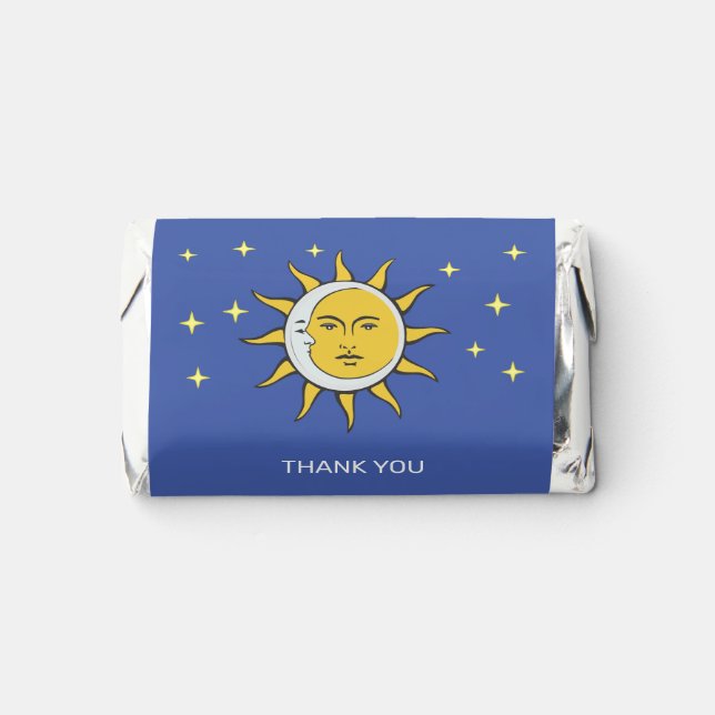 Sun Moon & Stars on Sky Blue Party Hershey's Miniatures (Front)