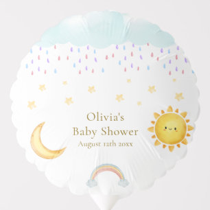 Sun Moon Stars Rainbow Raindrop Baby Shower Balloon