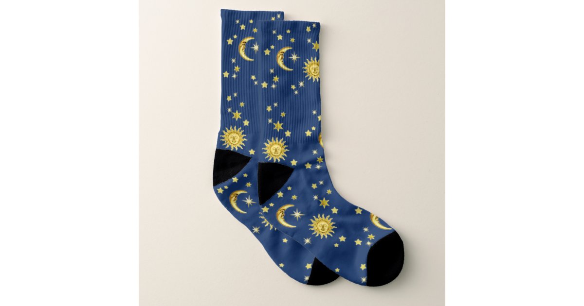 Sun, Moon & Stars Socks | Zazzle