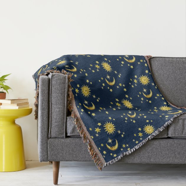 Sun Moon Stars Throw Blanket Zazzle