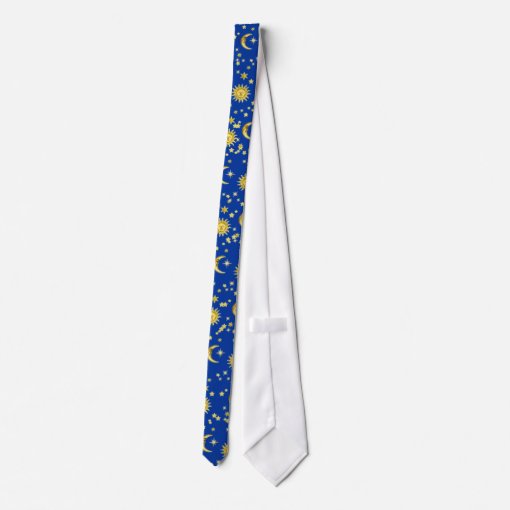 Sun, Moon & Stars Tie | Zazzle