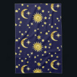 Sun, Moon & Stars Towel<br><div class="desc">Sun, Moon & Stars on a dark blue background (not only) a great design when your kitchen interior is blue and yellow.</div>