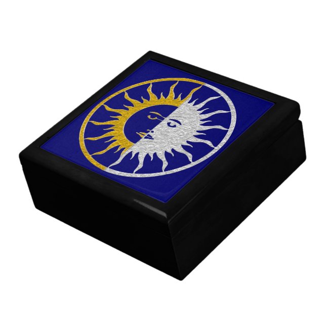 SUN & MOON Symbol - gold silver Jewelry Box (Side)