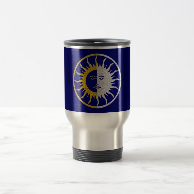 SUN & MOON Symbol - gold silver Travel Mug (Center)