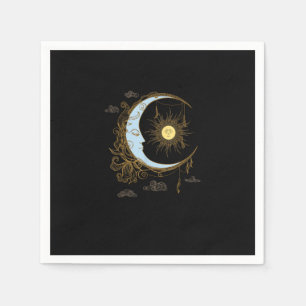 Sun Moon Vintage 90s Witch Whimsigoth Aesthetic Napkins