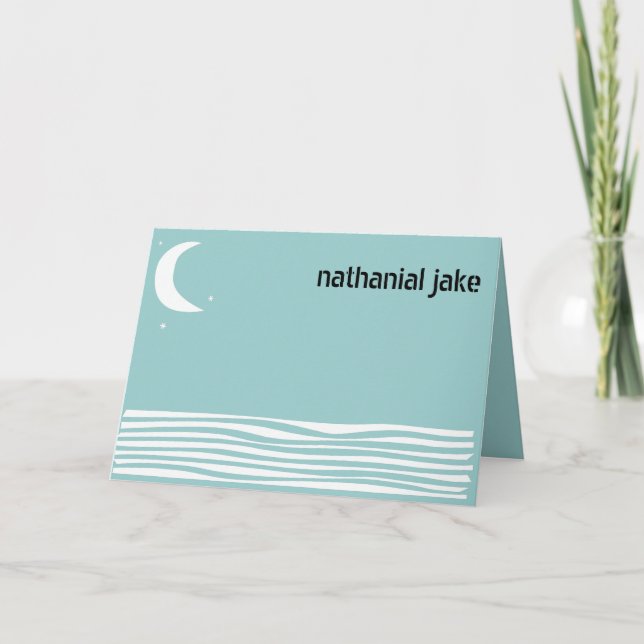 Sun Moon Water Bar Bat Mitzvah Thank You Card (Front)