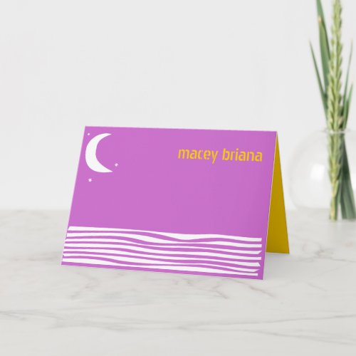 SUN MOON WATER Bar Bat Mitzvah Thank You Card