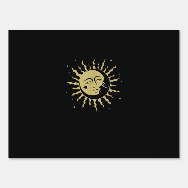 Sun Moon With 90s Witch Whimsigoth Aesthetic Sign (Front)