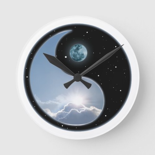 Sun_Moon Yin_Yang Round Clock