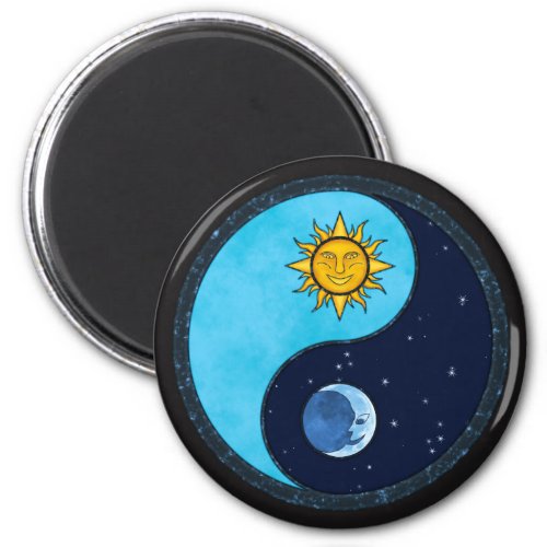 Sun Moon Yin Yang Symbol Magnet